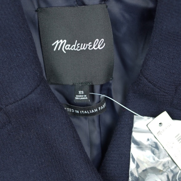 New MADEWELL Size XS Oversized-Collar Peacoat in Insuluxe Fabric Navy NT129 - Picture 7 of 7